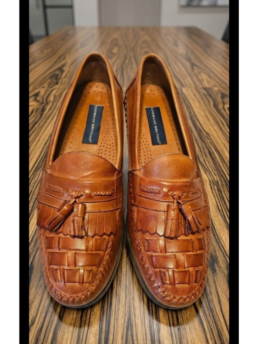 Giorgio Brutini Antigua Tan Kiltie Loafers Men Size 10.5M Comfy